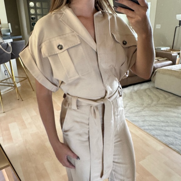 Khaki Business Jumpsuit - Picture 3 of 3